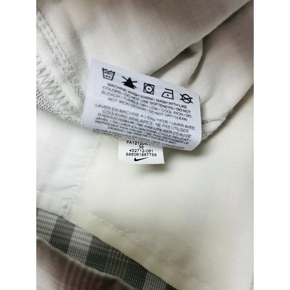 Nike Golf Shorts Dri-Fit Performance Plaid Flat Athletic Men’s Size 35